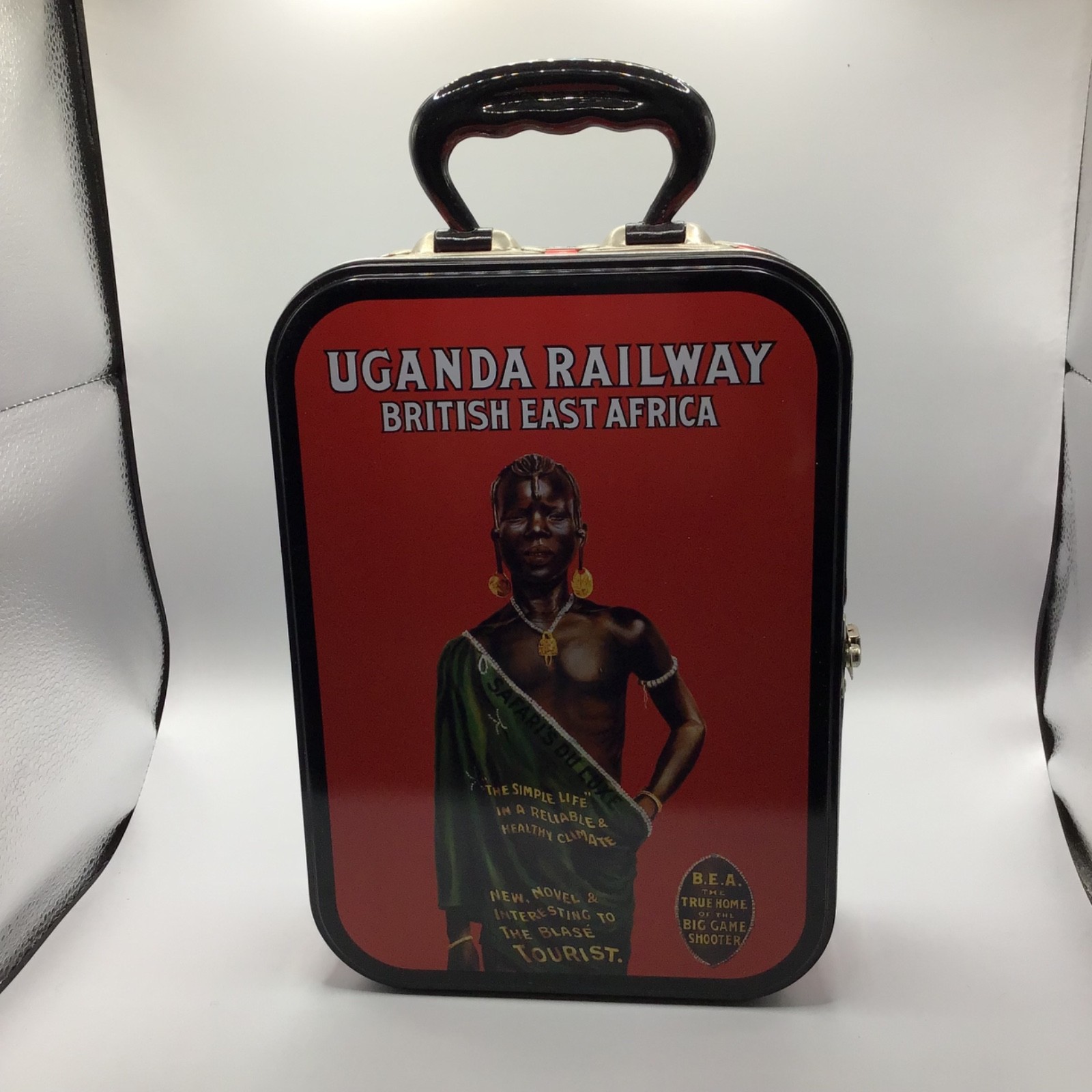 Vintage Uganda Railway British East Africa Metal Tin Lunch Box