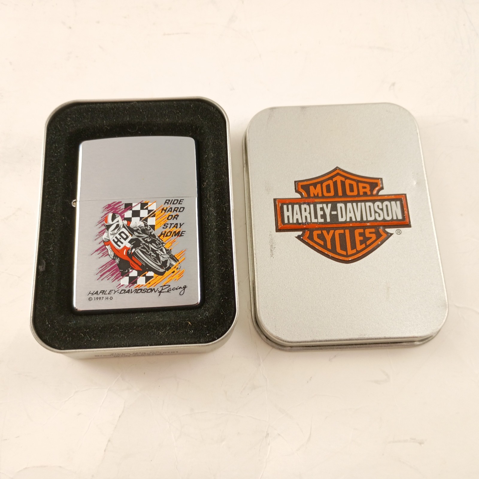 Vintage 1997 Zippo Harley-Davidson 200HD H289 Ride Hard or Stay Home Lighter NEW