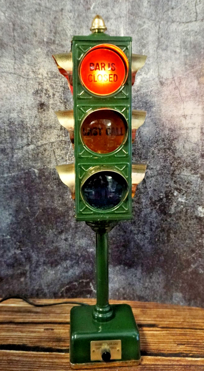 Circa 1960's B & B Bar OPEN - LAST CALL - CLOSED Traffic Light Signal Lamp WORKS