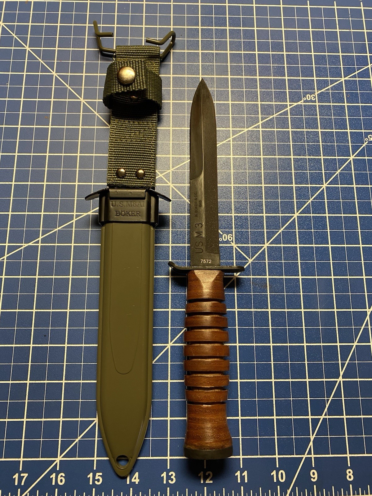 Boker Plus M3 Trench Knife - WWII Commemorative Fixed Blade - Mint Unused NOS