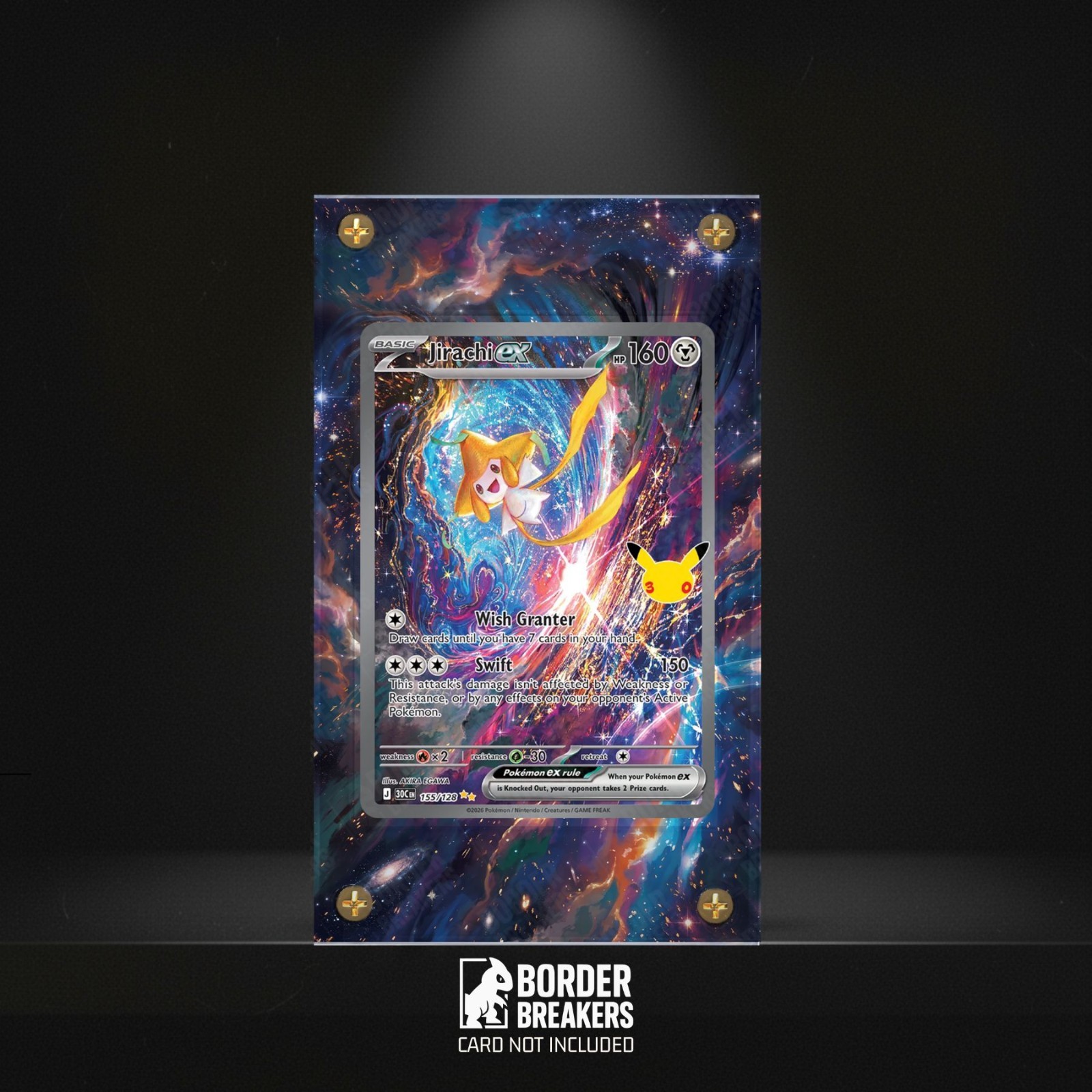 Jirachi ex 155/128 Extended Art Display Case Magnetic/Screw/Standing