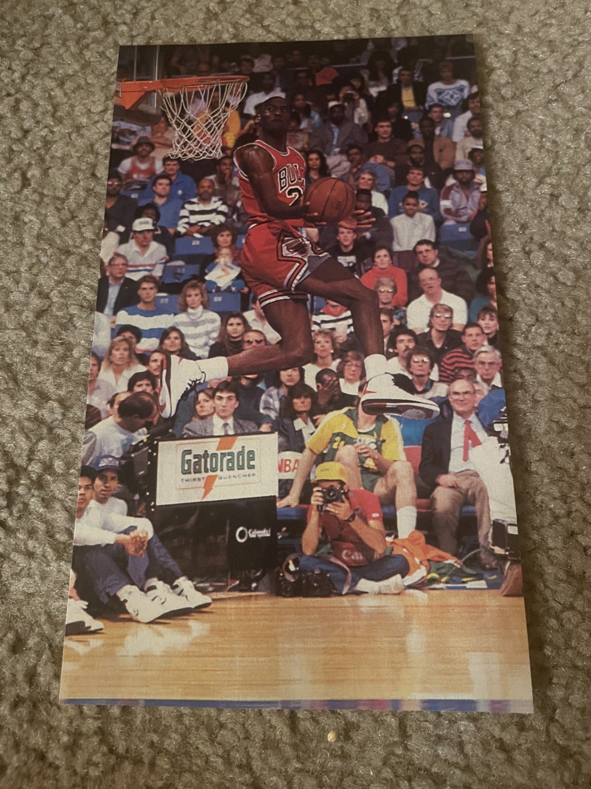 Vintage 1987 NBA SLAM DUNK NIKE AIR JORDAN II 2 Shoes Poster Print Ad 1980s