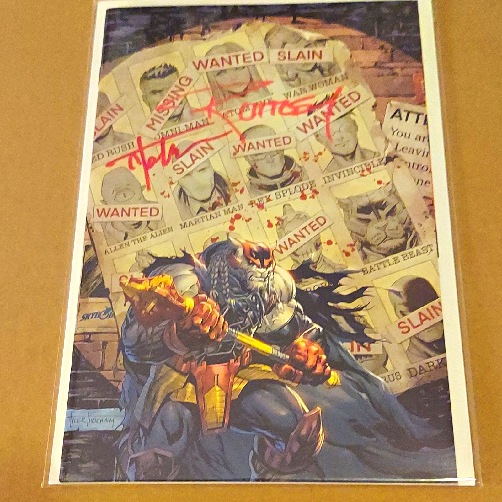 Battle Beast #1 Virgin Variant Cover RARE Signed by Kirkham/Ottley W/ COA
