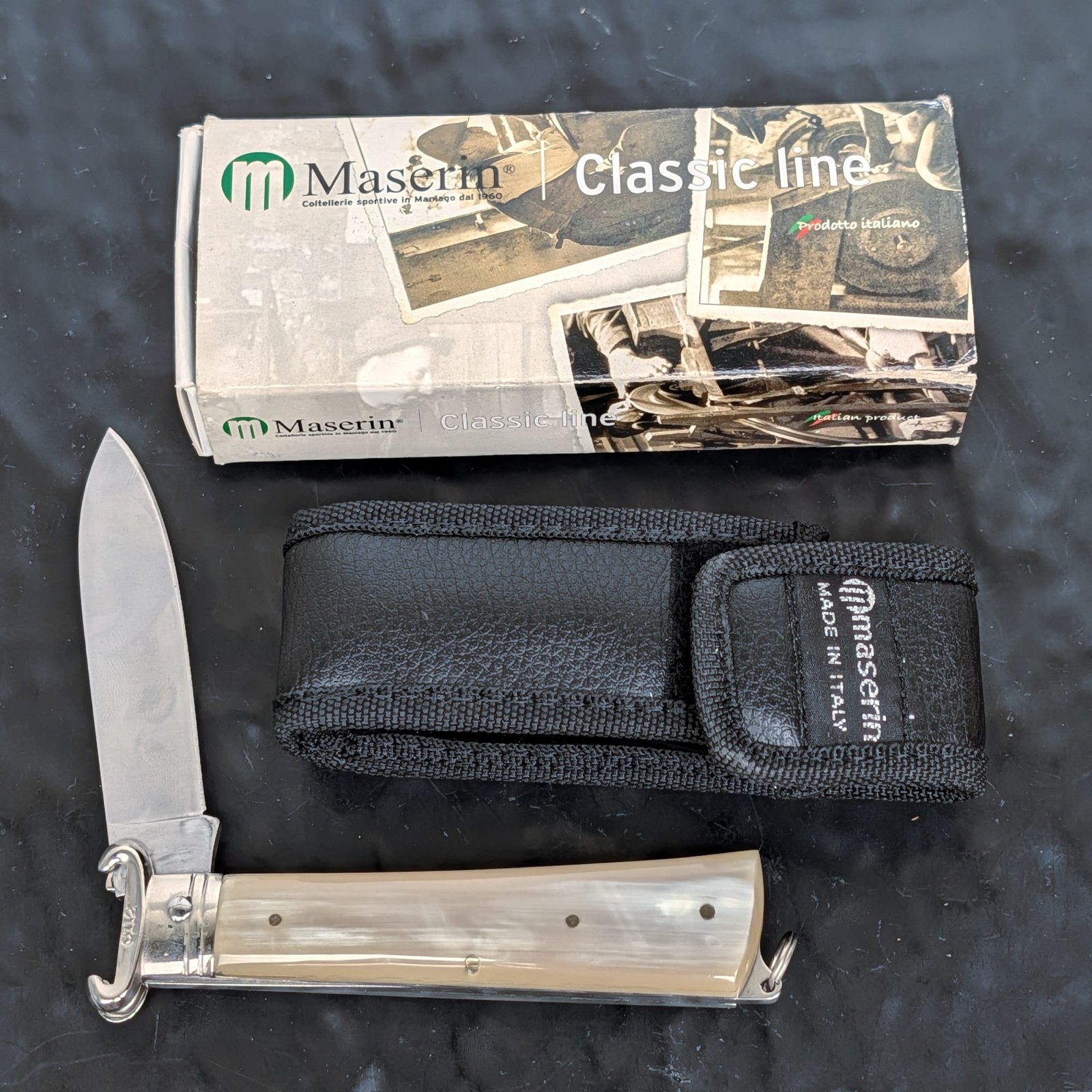 NIB Maserin 155/1CR Folding Hunting Knife 420 SS 3.5\