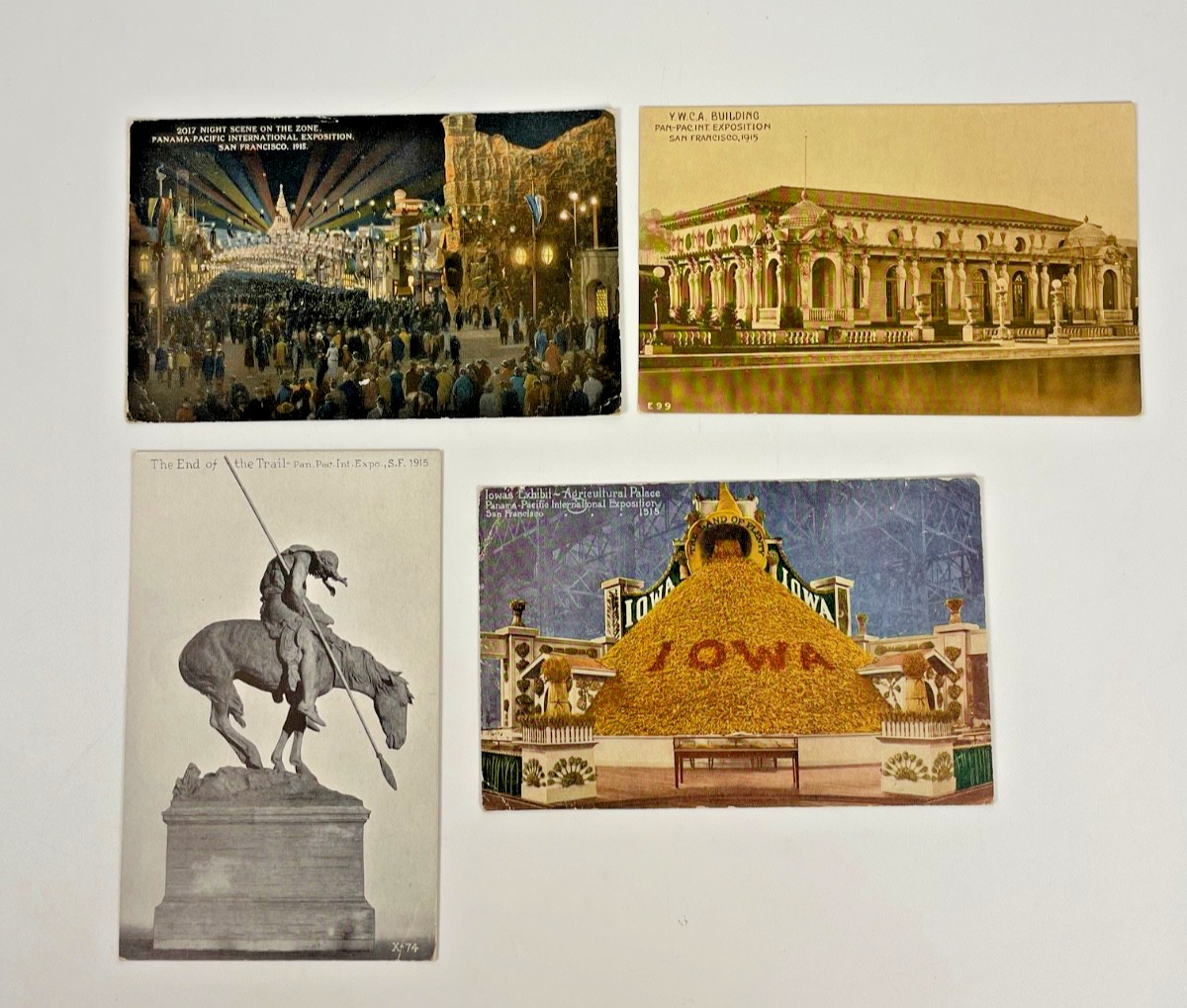 4 Antique 1915 PPIE San Francisco World\'s Fair Postcards Zone Iowa YWCA