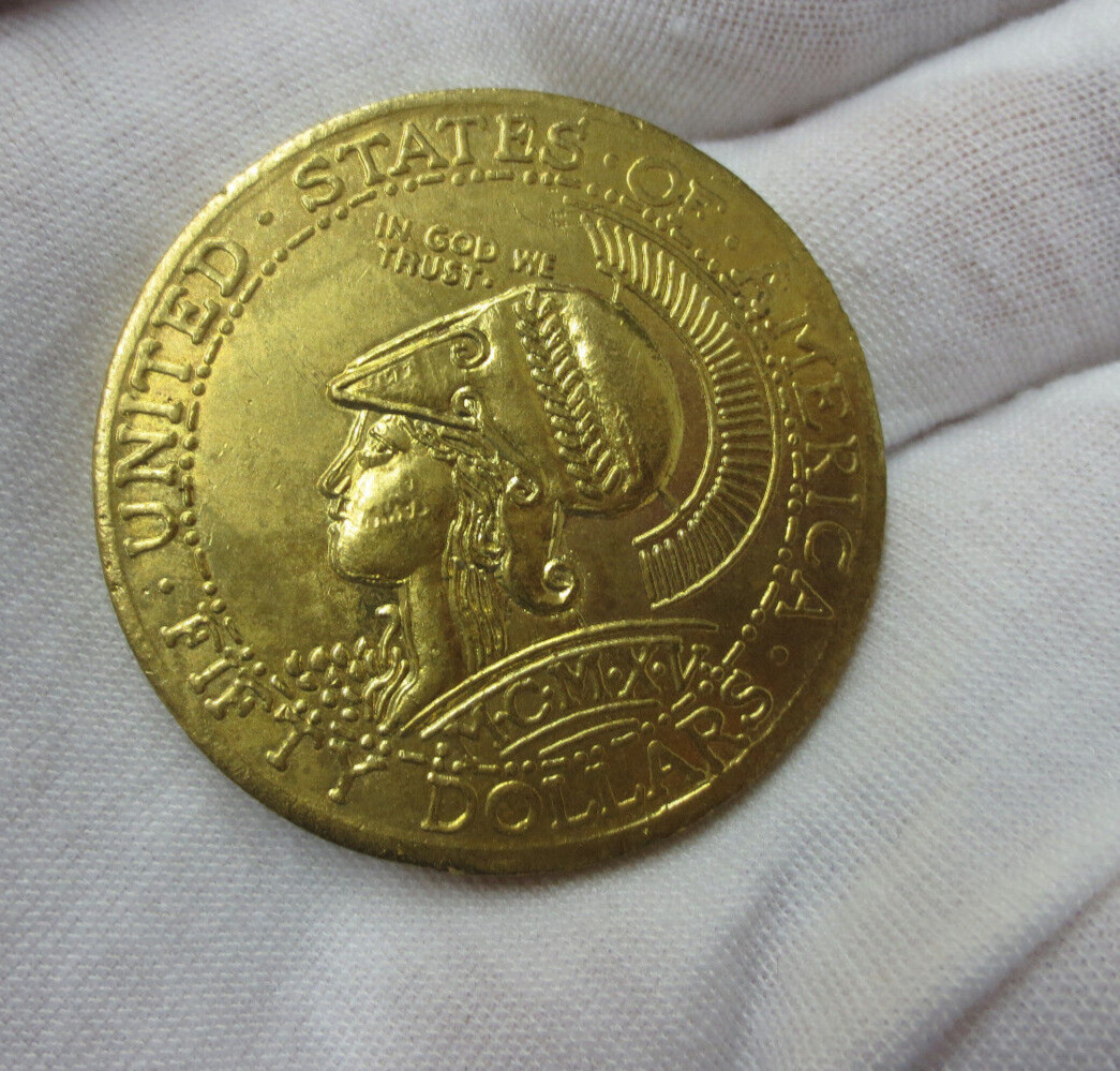 Coca-Cola Brass Medal 45mm 1915 Annual Convention--$50 Pan-Pacific Design