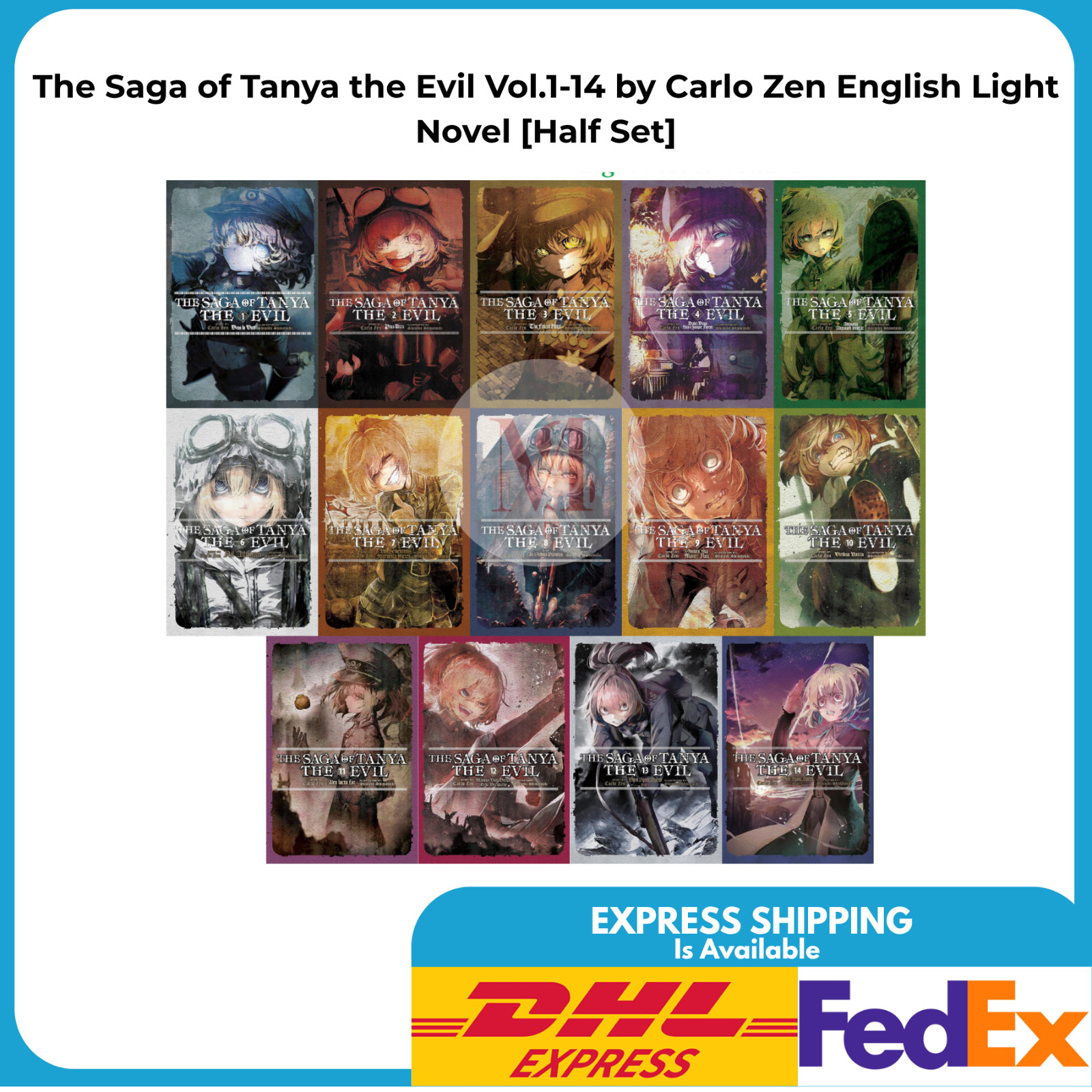 The Saga of Tanya the Evil Vol.1-14 Fullset by Carlo Zen English Light Novel