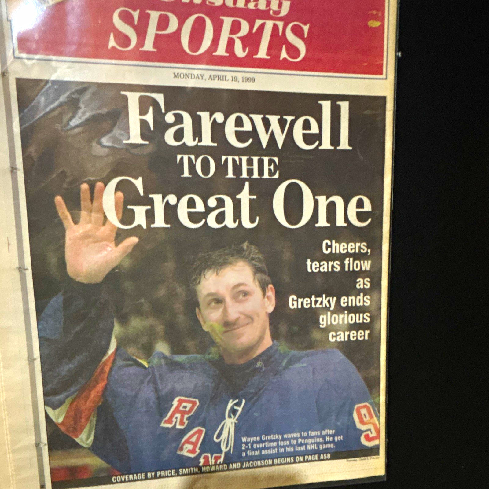 Newsday Sports Newspaper April 19, 1999 \