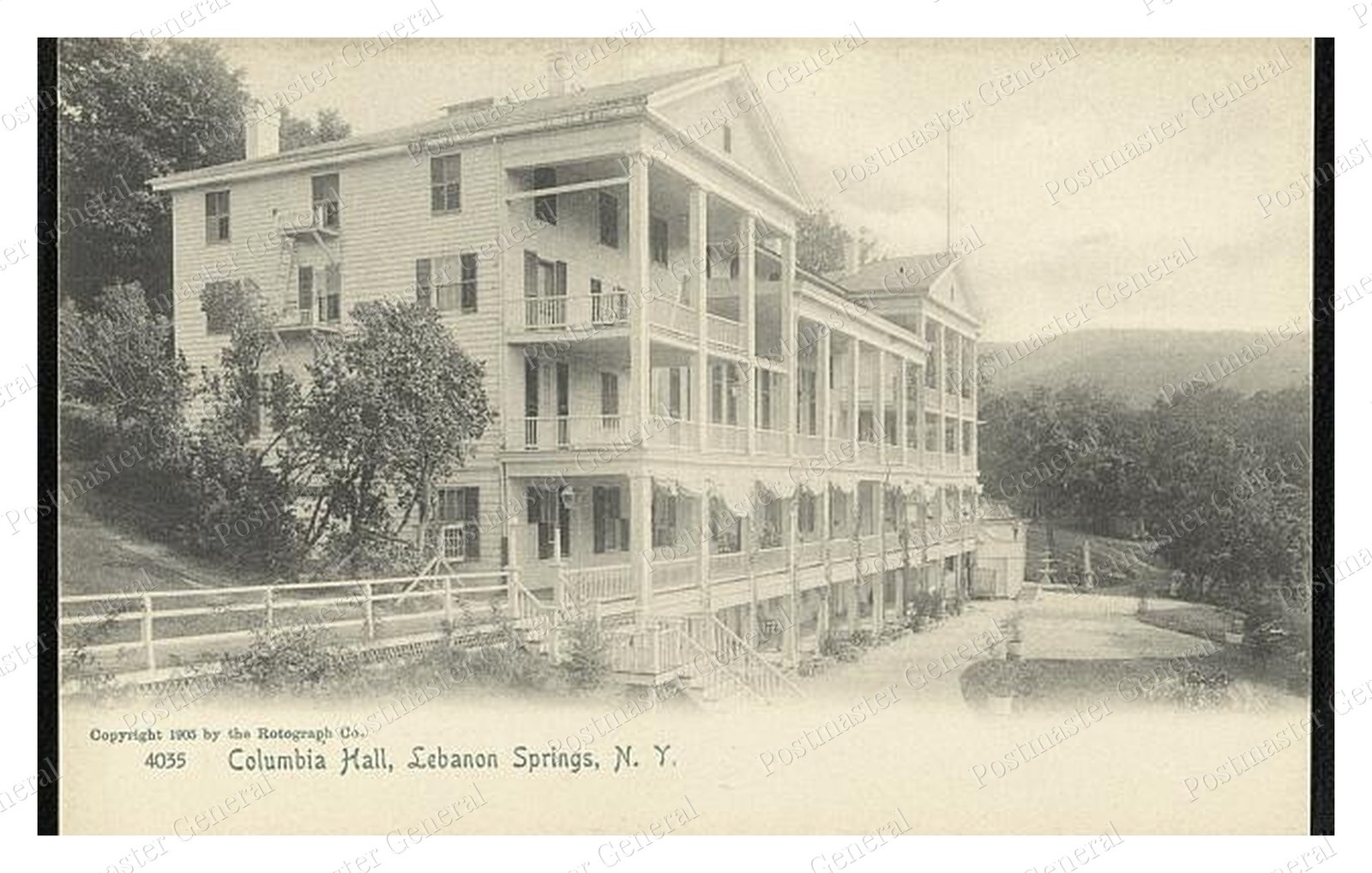 Lebanon Springs New York Columbia Hall Standard Postcard COPY RPPC