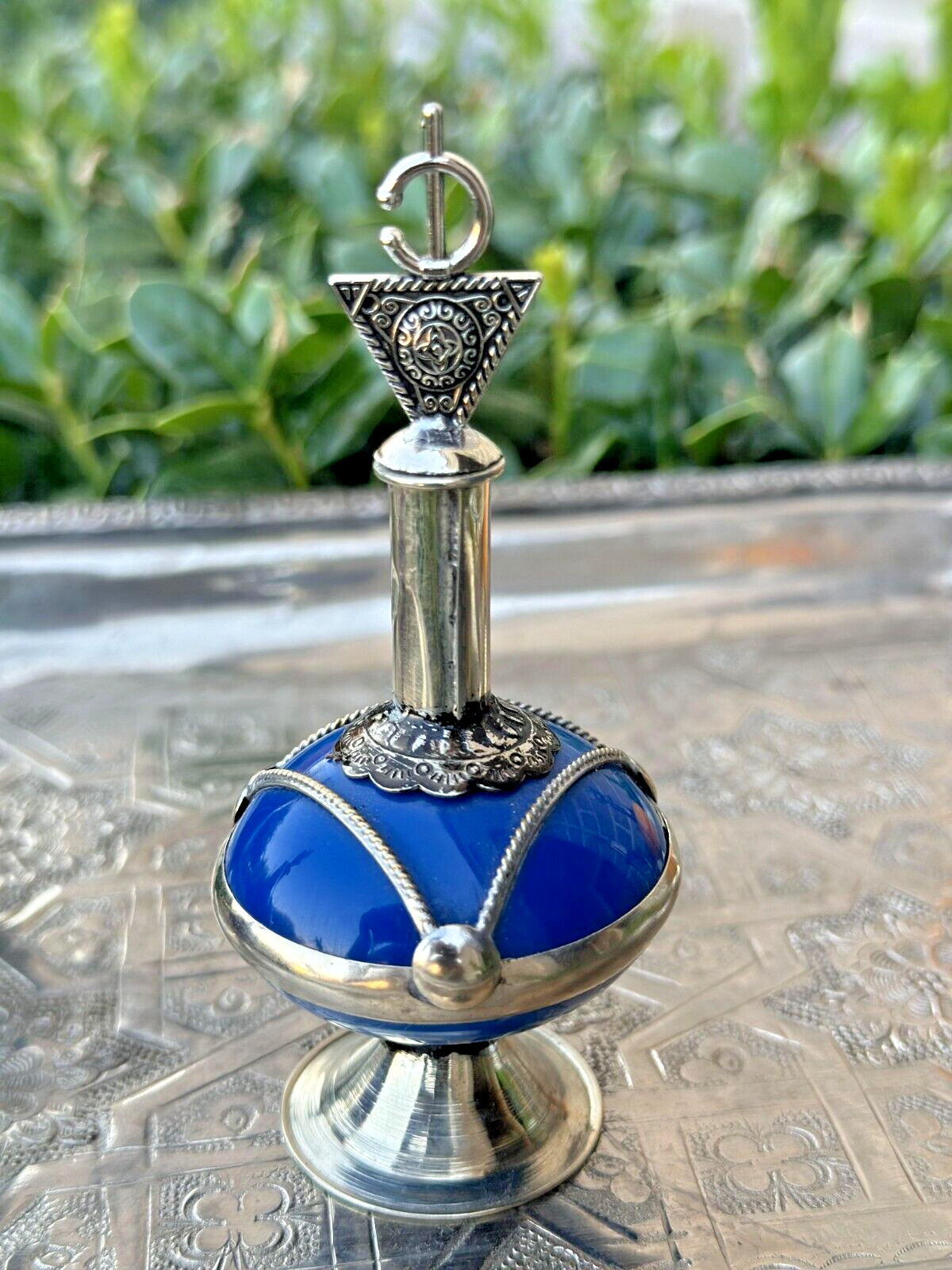 Moroccan kohl pot empty- Moroccan handmade vintage antique/collectible