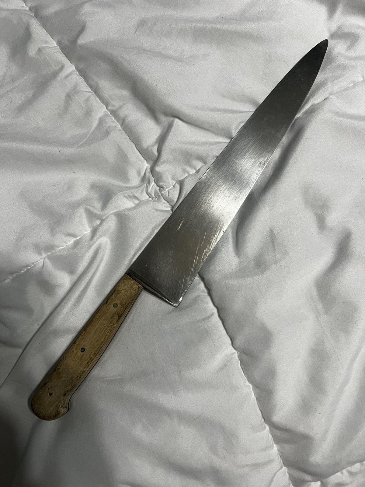 VINTAGE J. A. HENCKELS TWIN WORKS SOLINGEN GERMANY 10” CARVING CHEF KNIFE 102-10