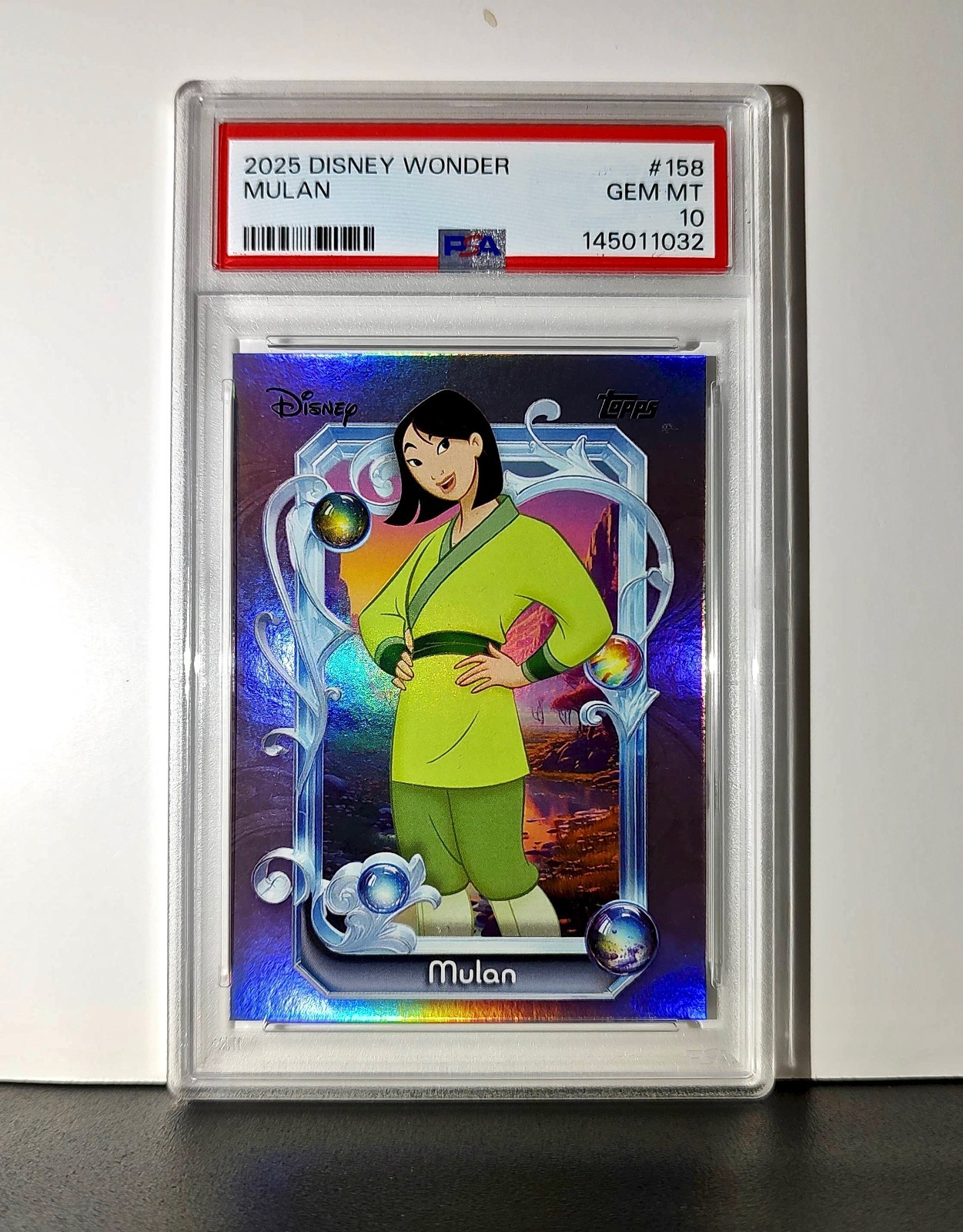 Mulan 2025 Topps Disney Cartoon Princess #158 Card Mulan PSA 10 Gem