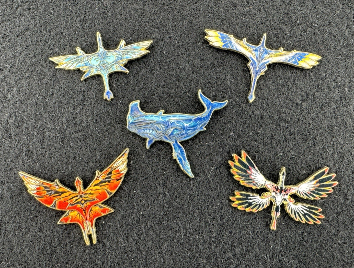 Disney Avatar Pandora Ikran Banshee and Tulkun Whale Five Pin Set NEW Unofficial