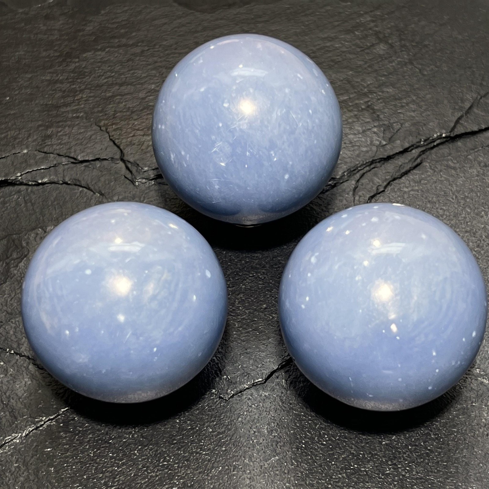 Blue Angelite Crystal Sphere (1.5 Inch) Gemstone Desktop Gift Decor Supply