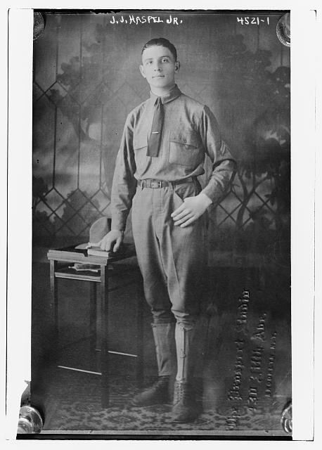 Photo:Elmhurst Queens NY John J Haspel Jr WWI Army Soldier 1918 Portrait