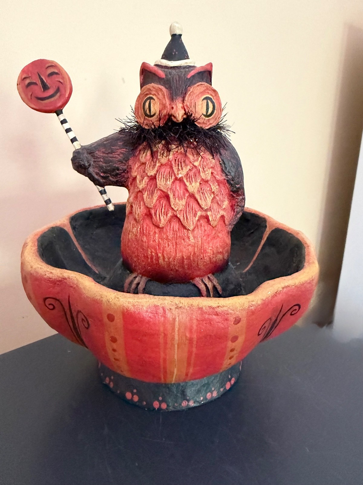 Johanna Parker Tree  Owl Treat  Bowl  Halloween RARE- NO TAGS b