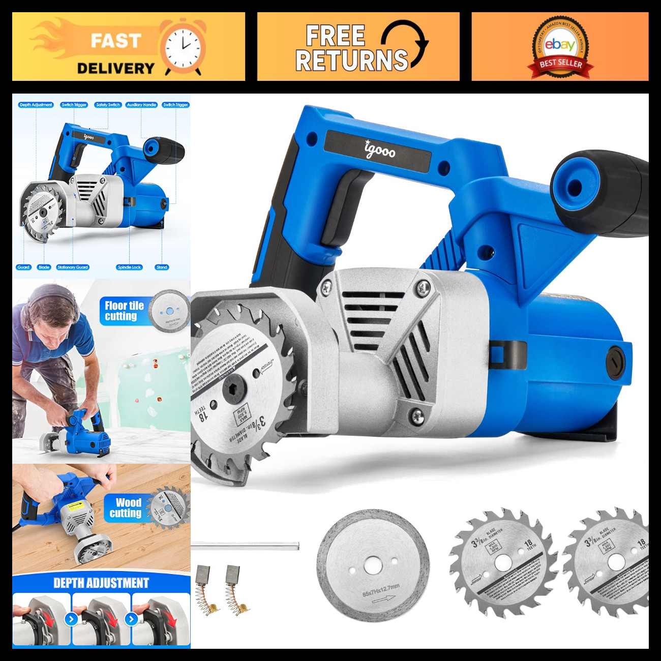 Toe Kick Saw, 3-3/8\