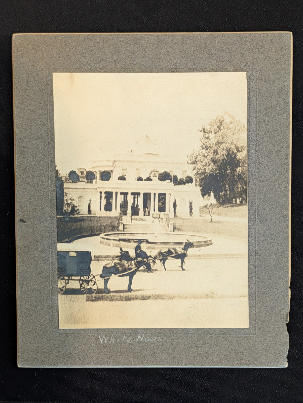 c1905 White House East Entrance Roosevelt Era Horse Carriages Original Photo