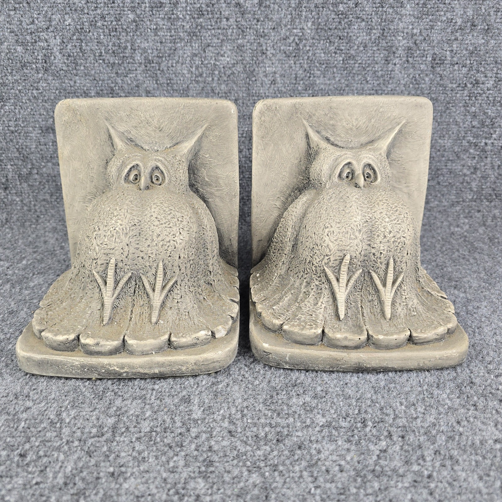 Witt Accents 1973 Fat Owl Bookends Signed Vintage 6.5” Pair – Flaws Noted