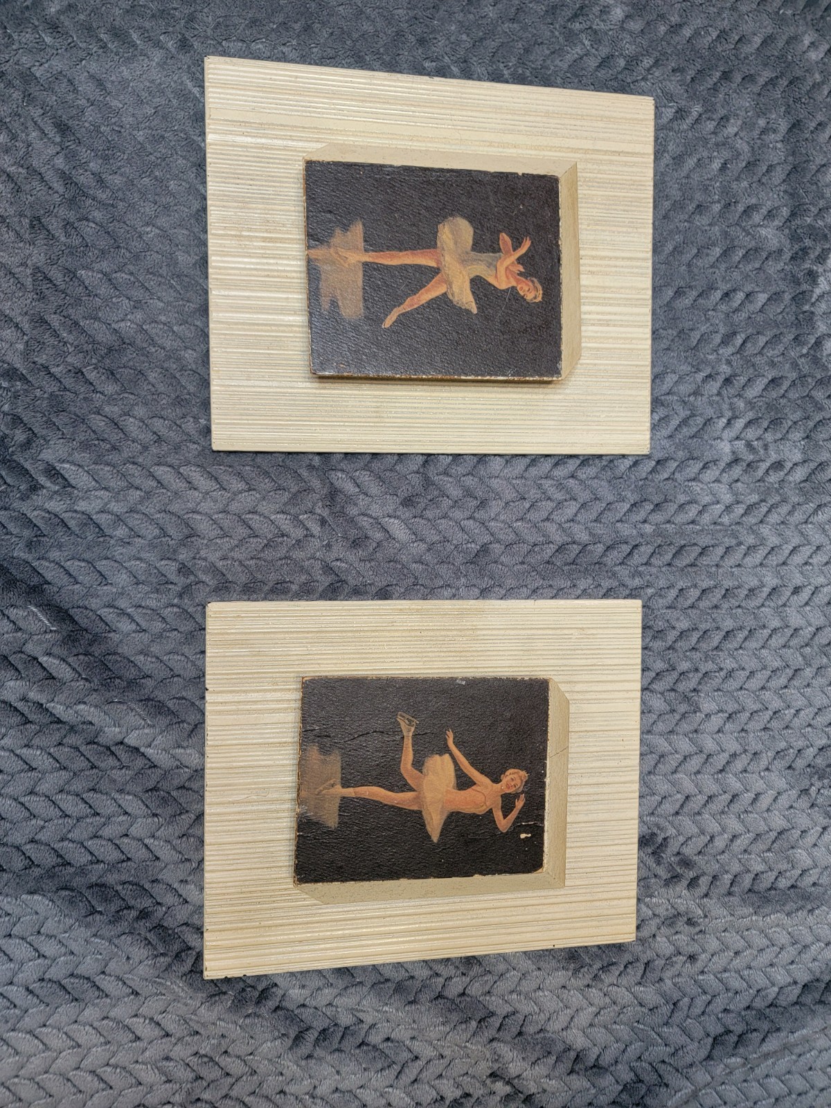 Vintage Mid-Century Modern Gina Ballerina 3D Block Wood Wall Plaque 1960s MCM