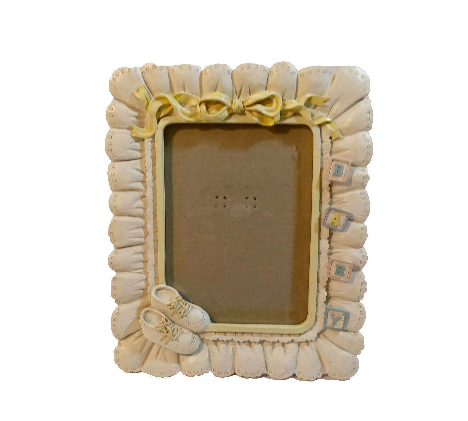 Decorative Babycore Photo Frame White Yellow Pastel Shoes Blocks 6\