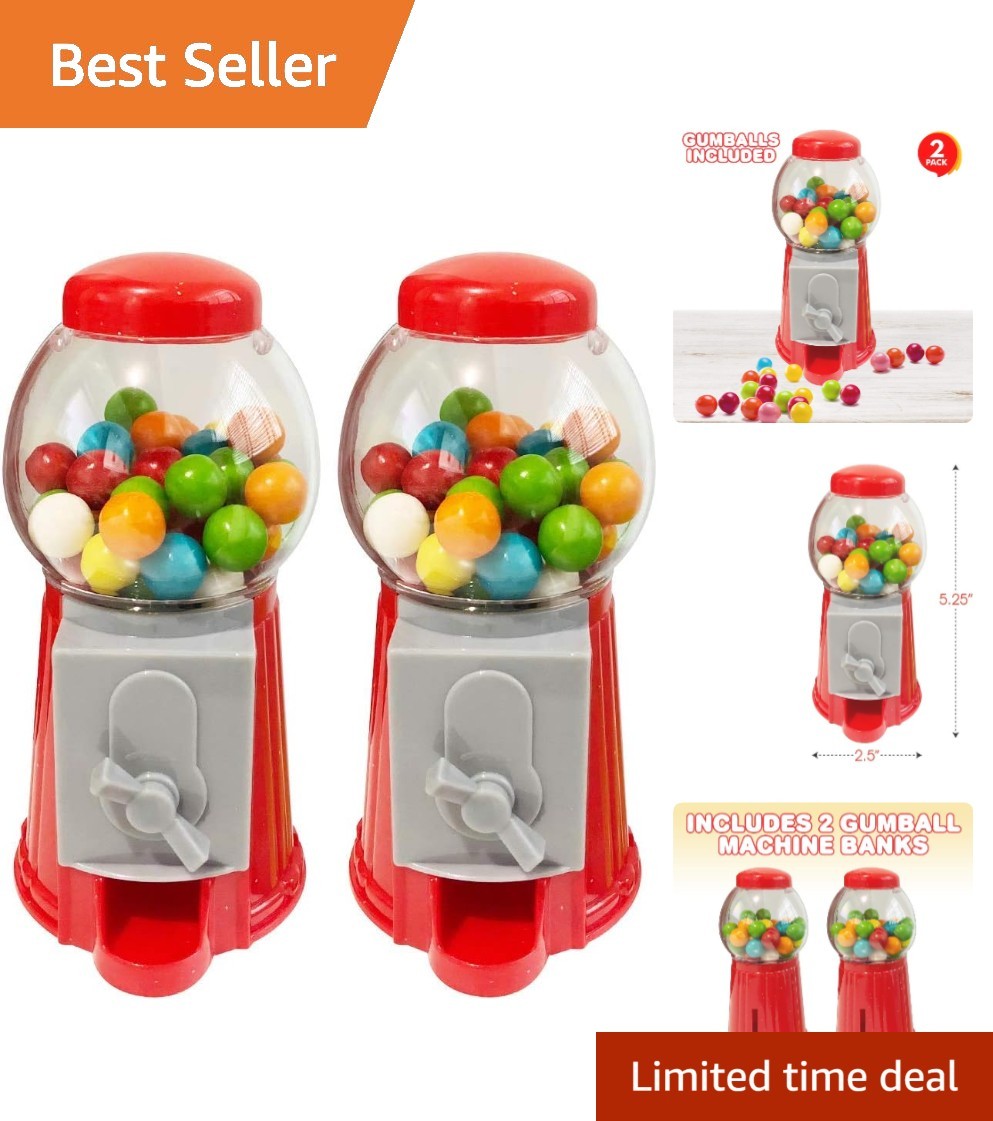 Vintage Mini Gumball Machines - 5.25 Inch Candy Dispensers Perfect for Gifting