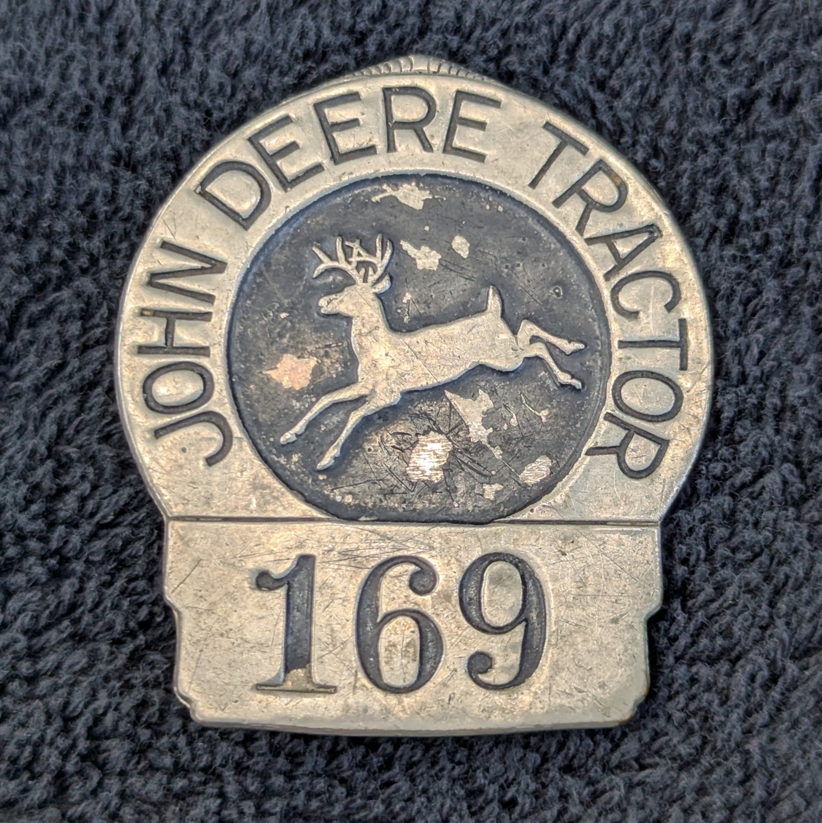 Vintage John Deere Tractor Factory #169 Employee ID Pinback Badge