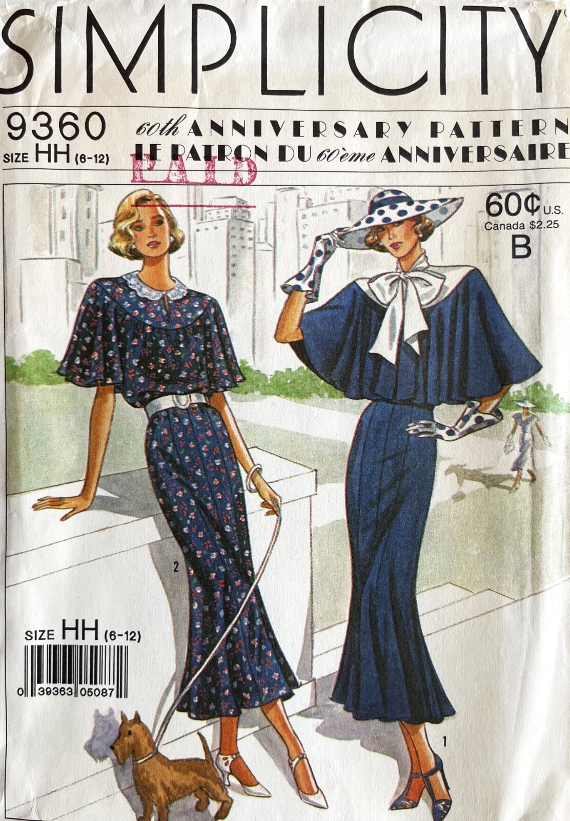 1980's  Simplicity Misses' Dress Pattern 9360 Size 6-12 UNCUT