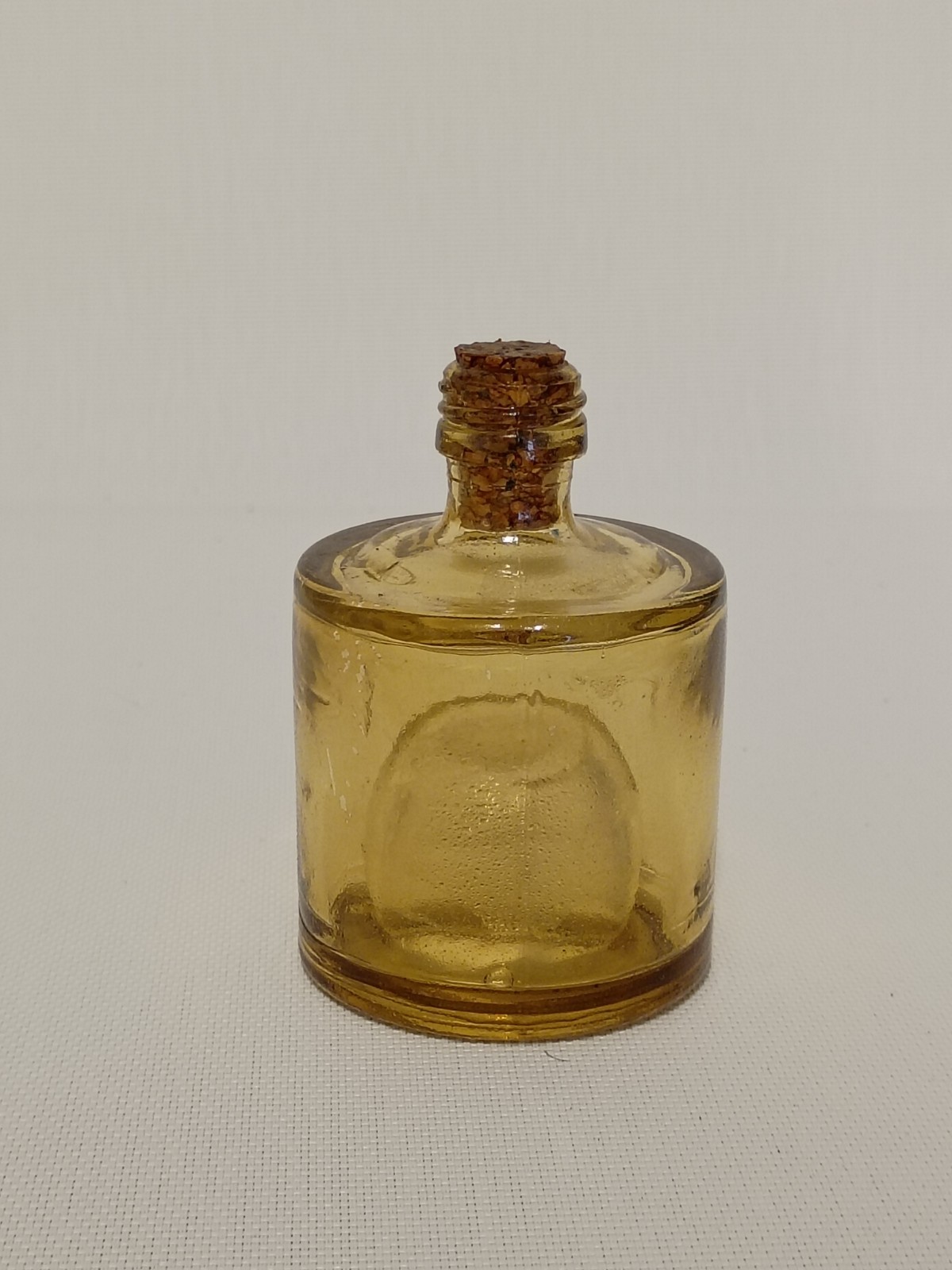 Antique Golden Amber Ink Bottle c1880–1900 Round Tooled Lip Early Glass