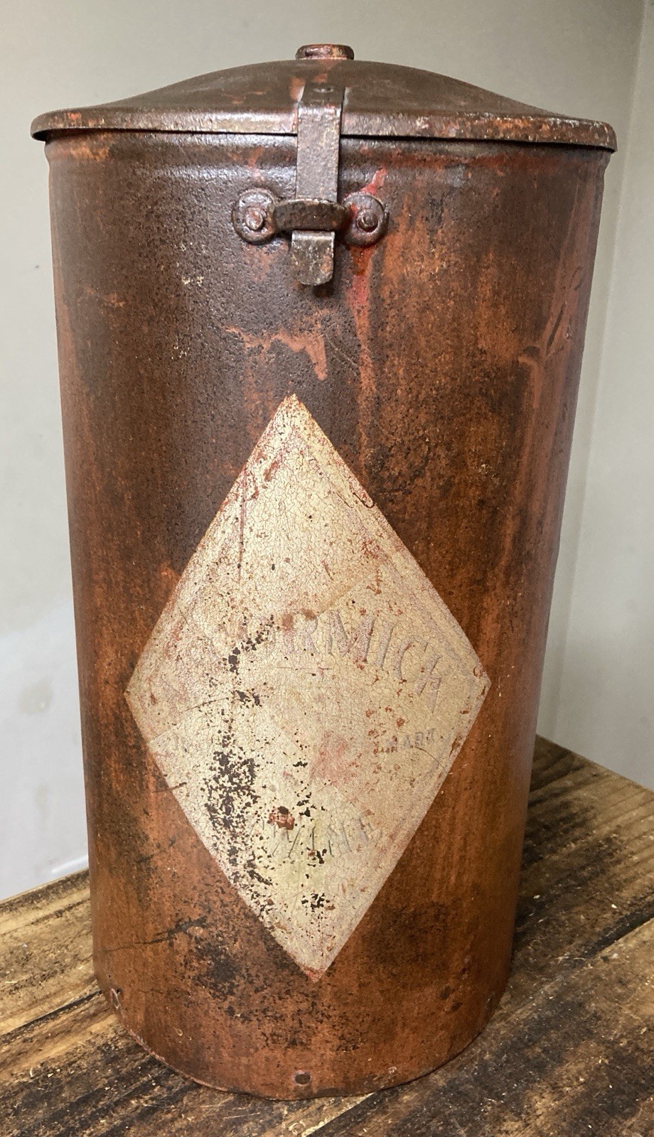 VERY RARE McCormick Twine Grain Binder Feeder Can 1800\'s Antique HARD TO FIND