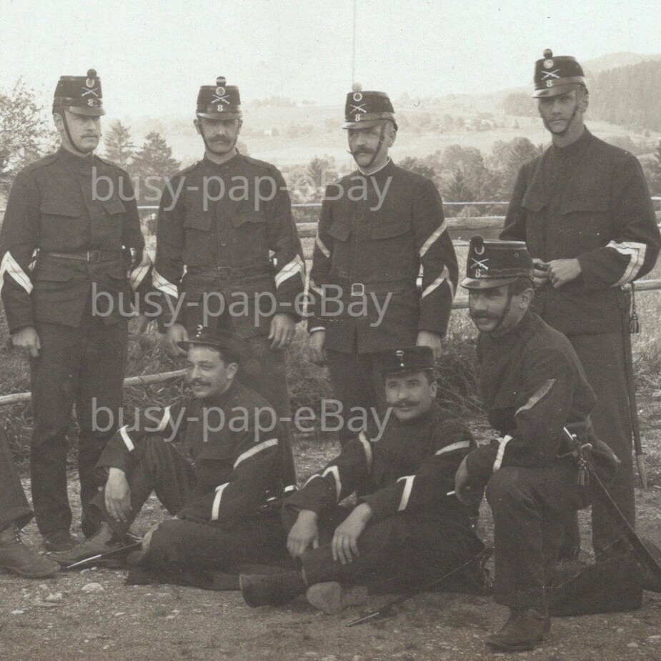 Vintage 1910s RPPC WWI Swiss Army Soldier Group Photo Postcard Switzerland #2