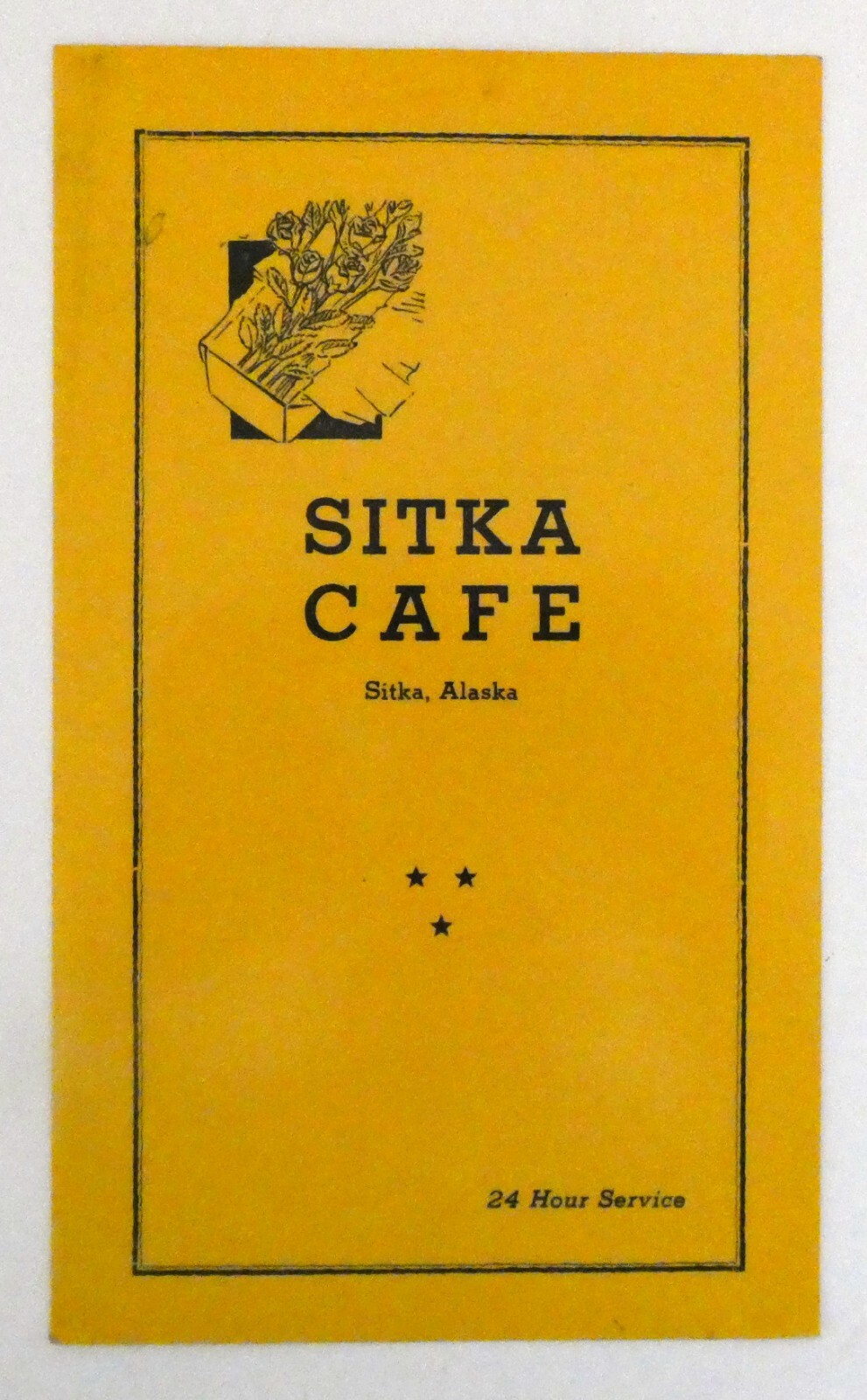 Vintage Sitka Cafe Menu Alaska