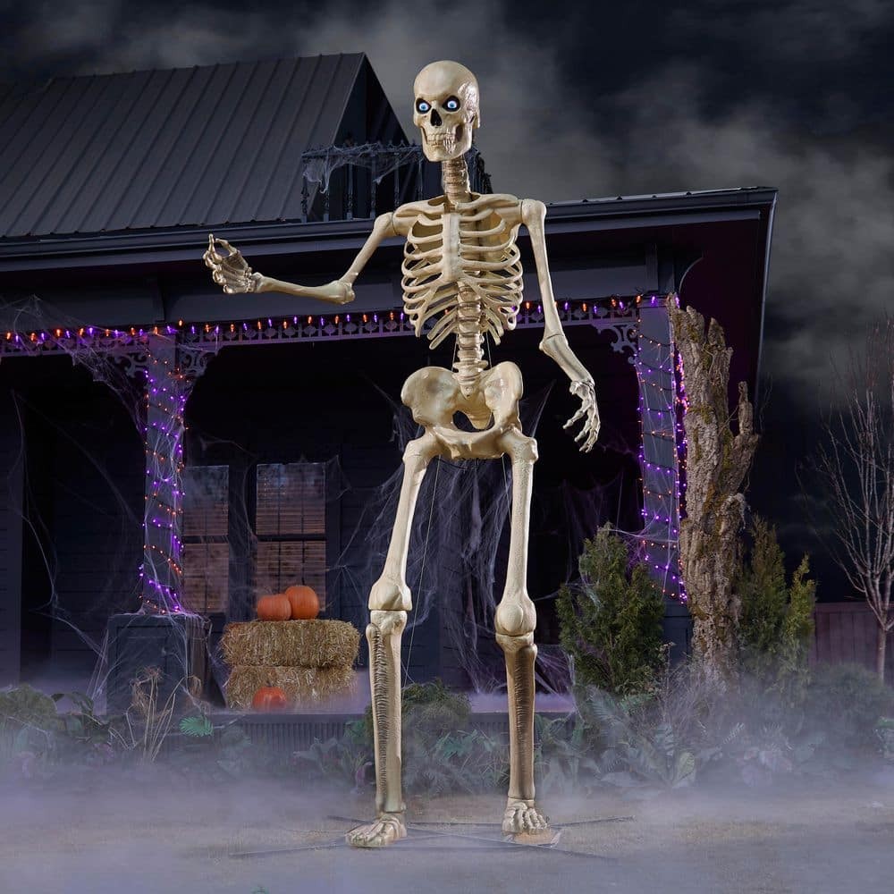 Giant Skeleton 12 FT Sized Skelly LifeEyes LCD Eyes Halloween Decoration Decor