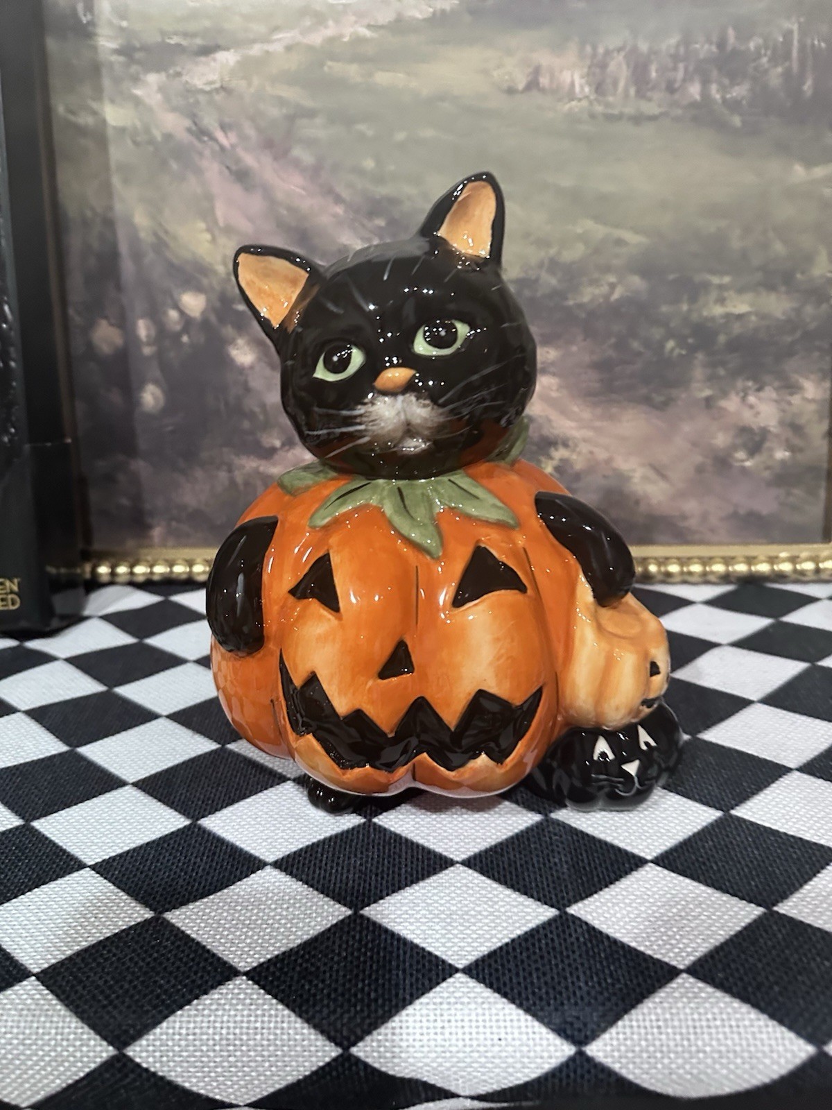 Blue Sky Clayworks Cat Inside Pumpkin Costume Vintage Viral TikTok NEW