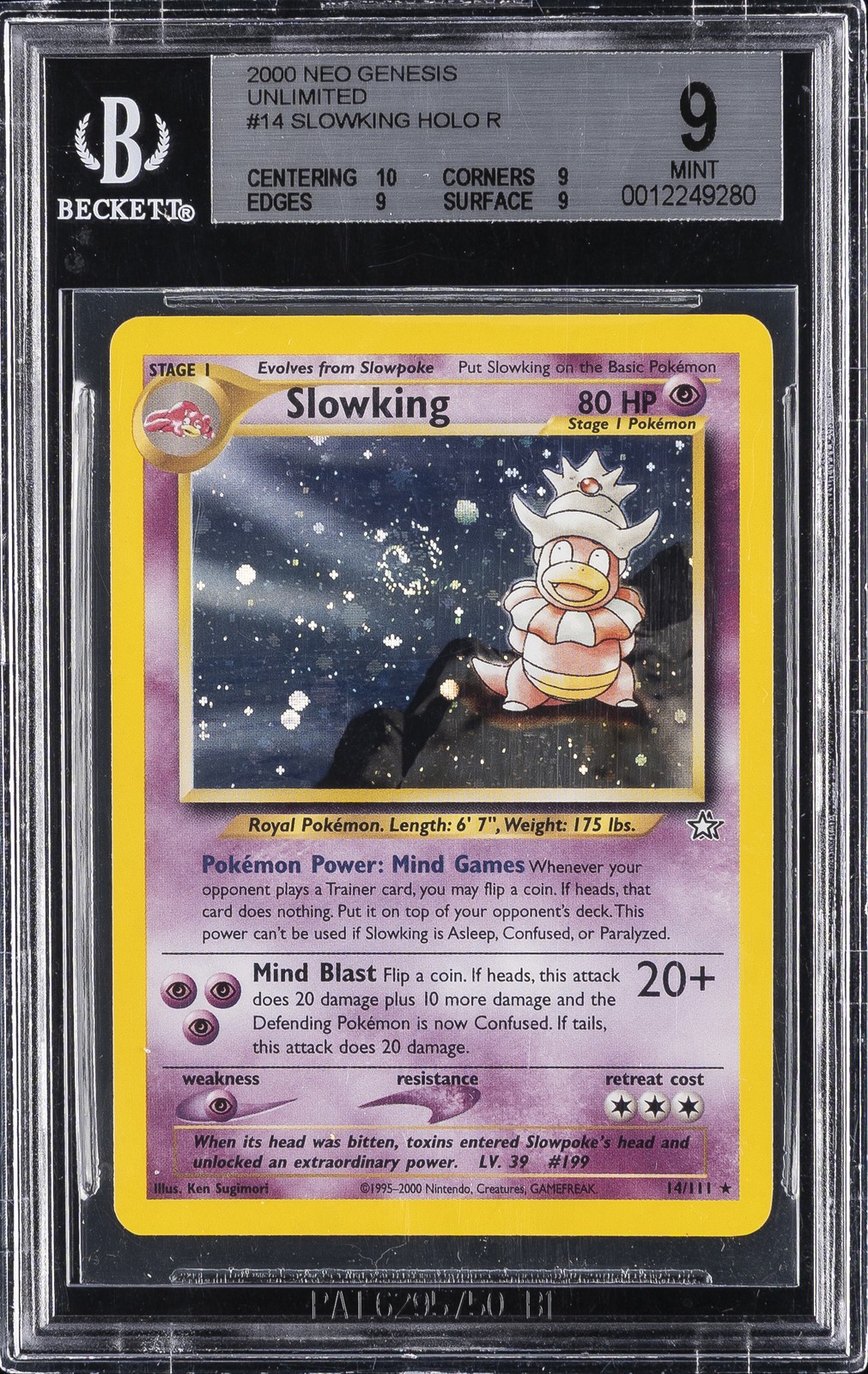 2000 NEO GENESIS #14 SLOWKING BGS 9