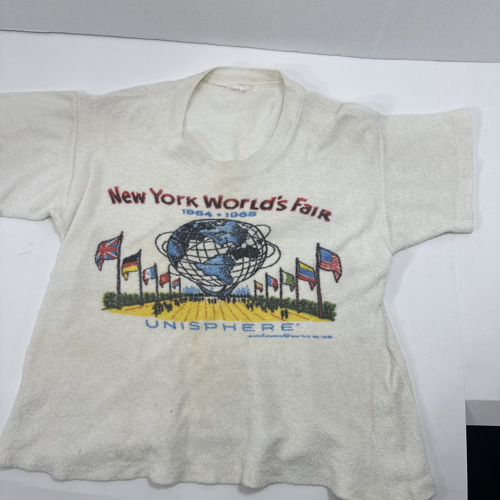 VTG TERRY CLOTH Original New York World’s Fair Unisphere 1964-1965 Youth Size