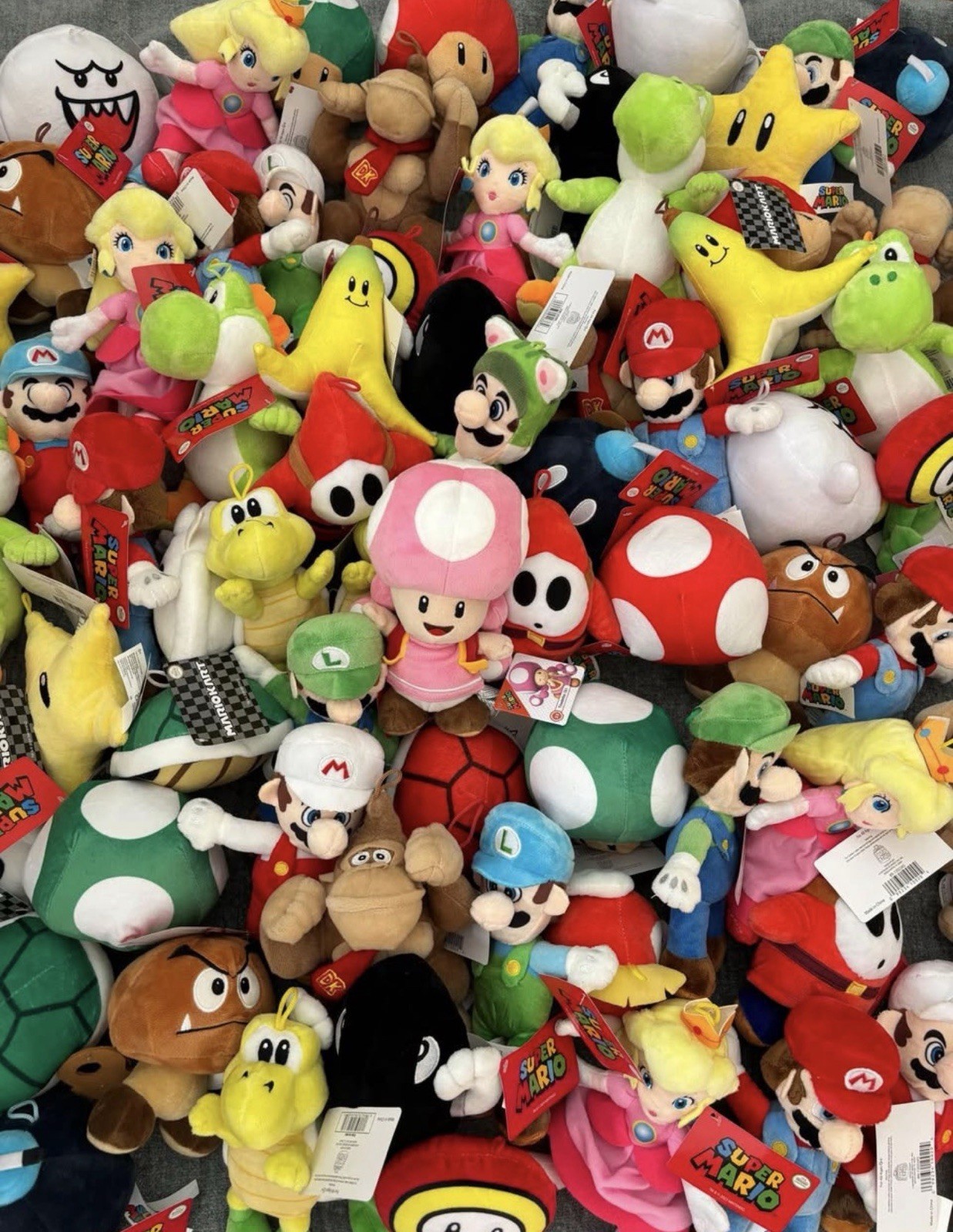 Crane Claw Machine Super Mario Brothers Plush Mix 75 Pieces Licensed 5-9” New