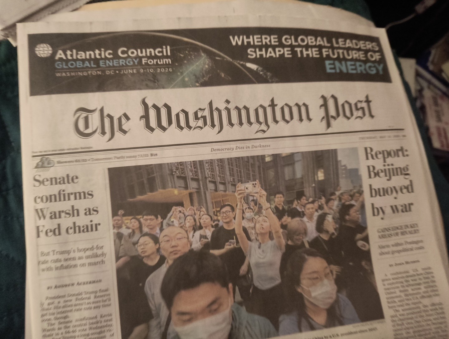 The Washington Post Thursday May 14 2026.