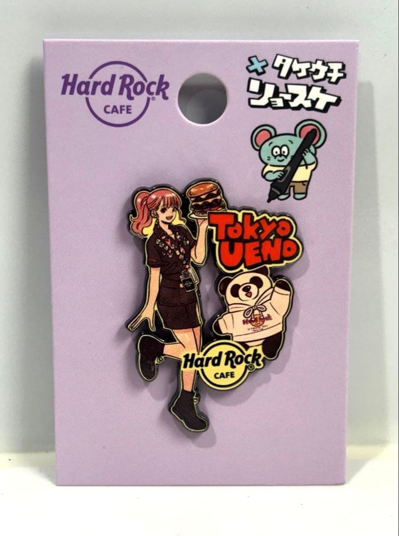 Hard Rock Cafe Tokyo UYENO 2026 Panda Ryosuke Takeuchi Server Girl Pin Badge
