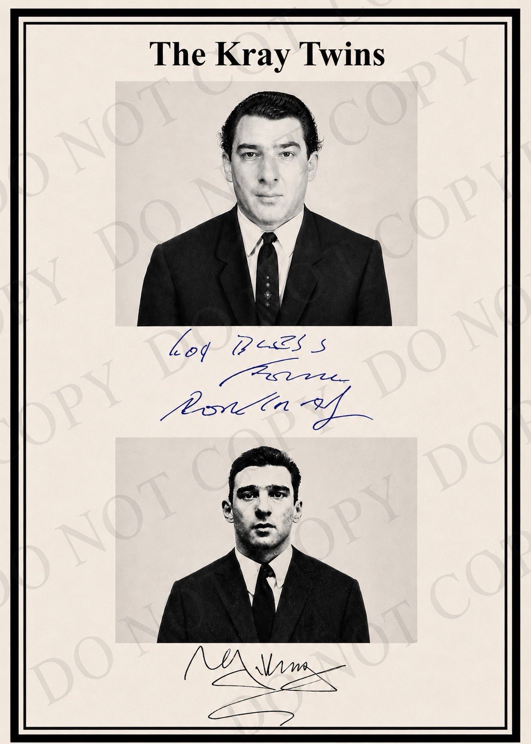 The Kray Twins A4 Signature / Signed Display 