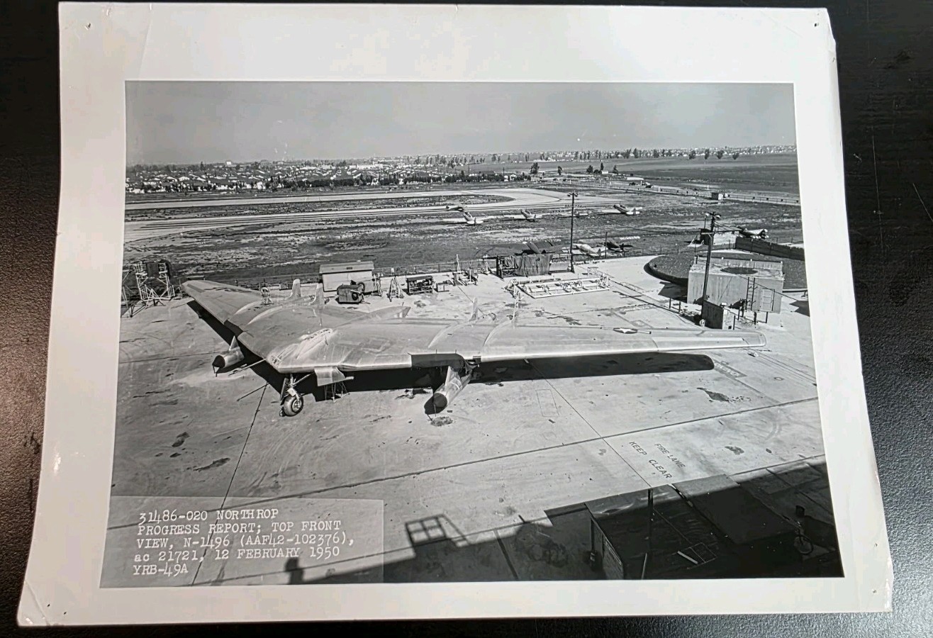 Original Northrop Flying Wing YRB-49A Photo 2/12/1950 Progress Report 8.5