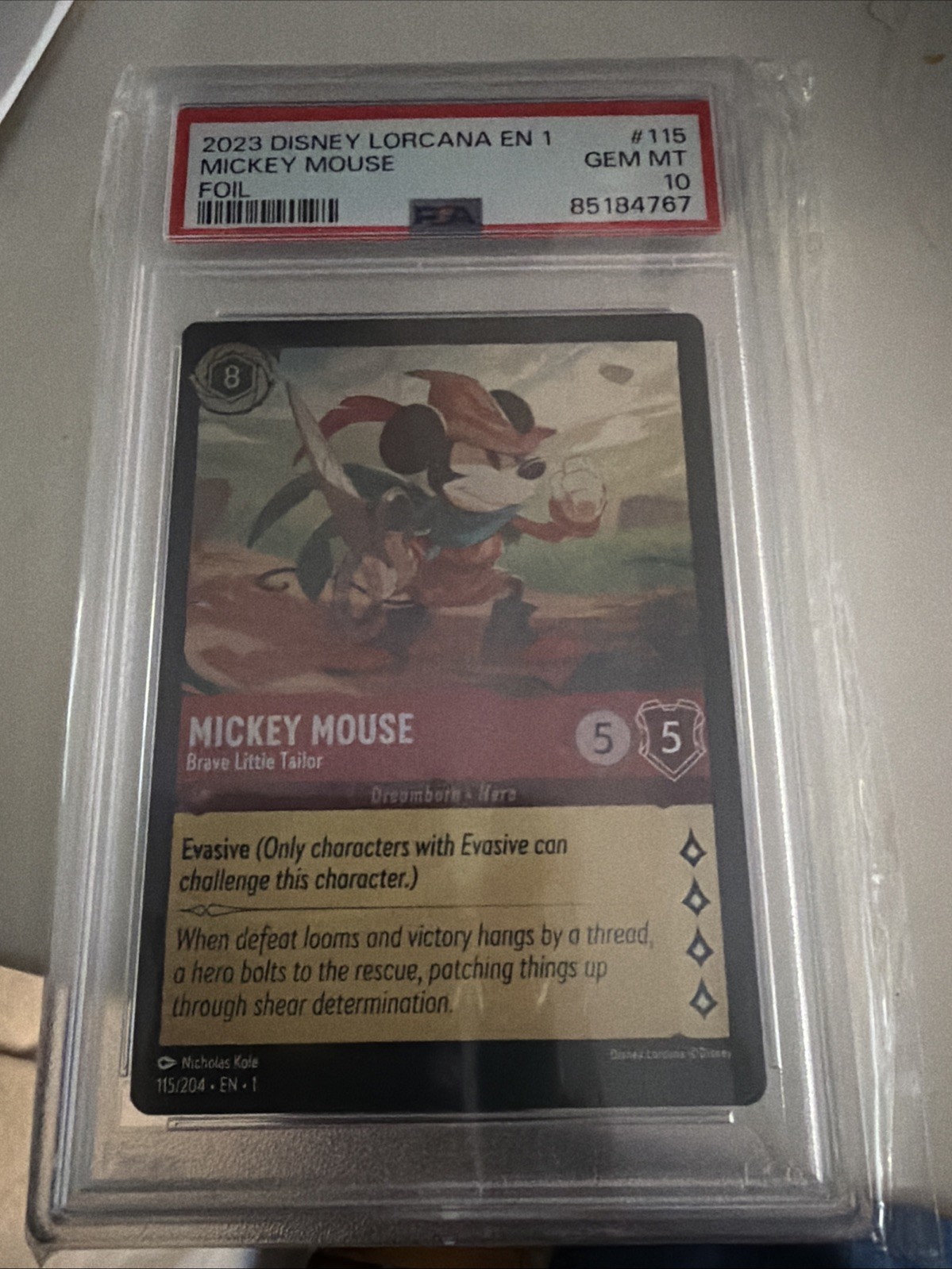 Mickey Mouse Brave Little Tailor  FOIL ~PSA 10 / Disney lorcana 