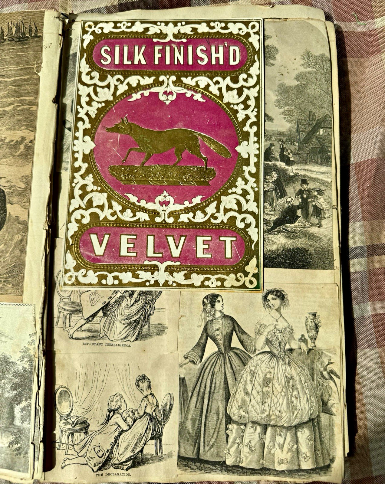 Antique Victorian Scrapbook Civil War - 1880’s 60+ pages Presidents Love Fashion