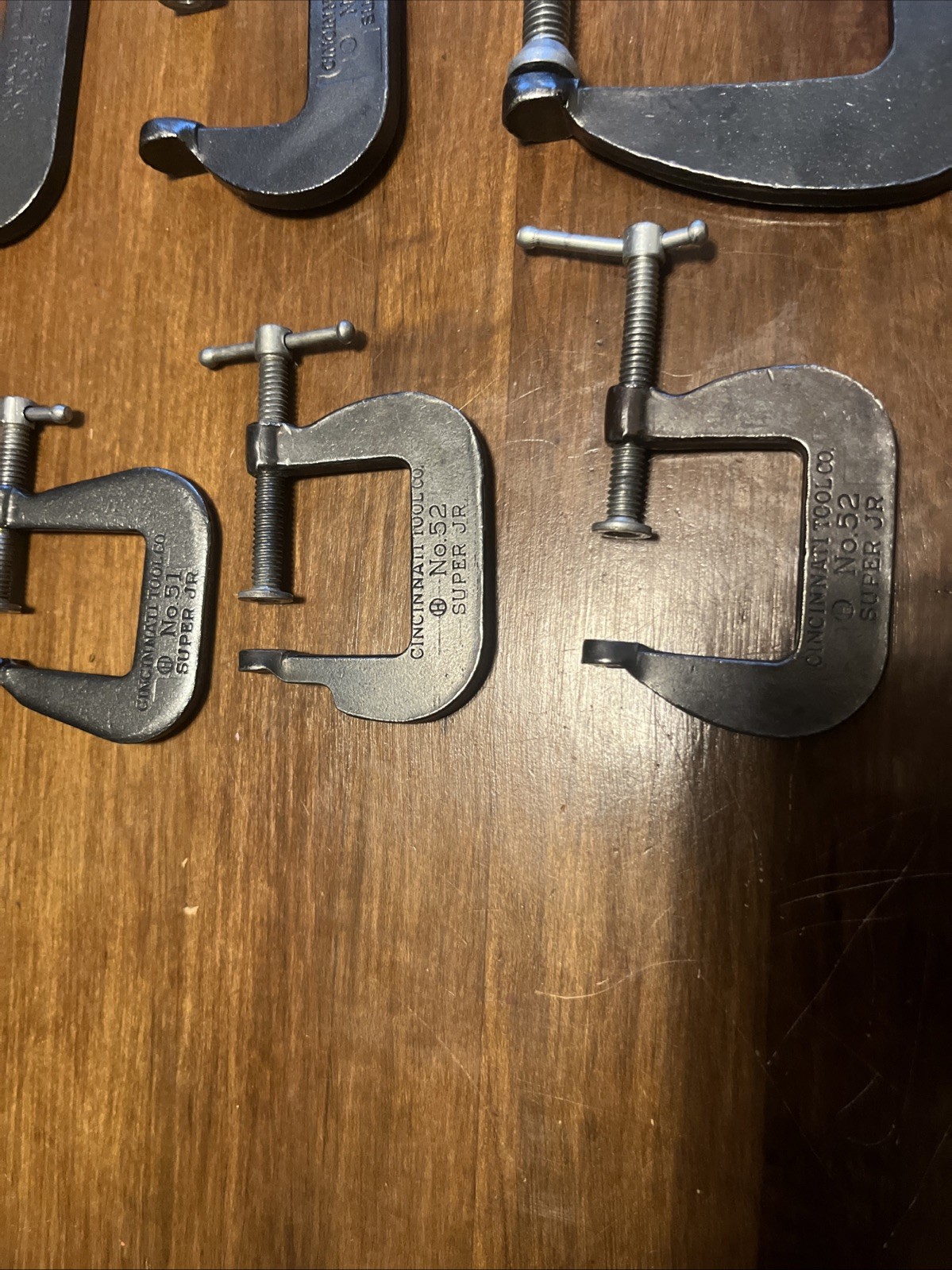 6 Vintage Cincinnati Super Jr C Clamps Forged Steel USA Hargrave Machinist Lot