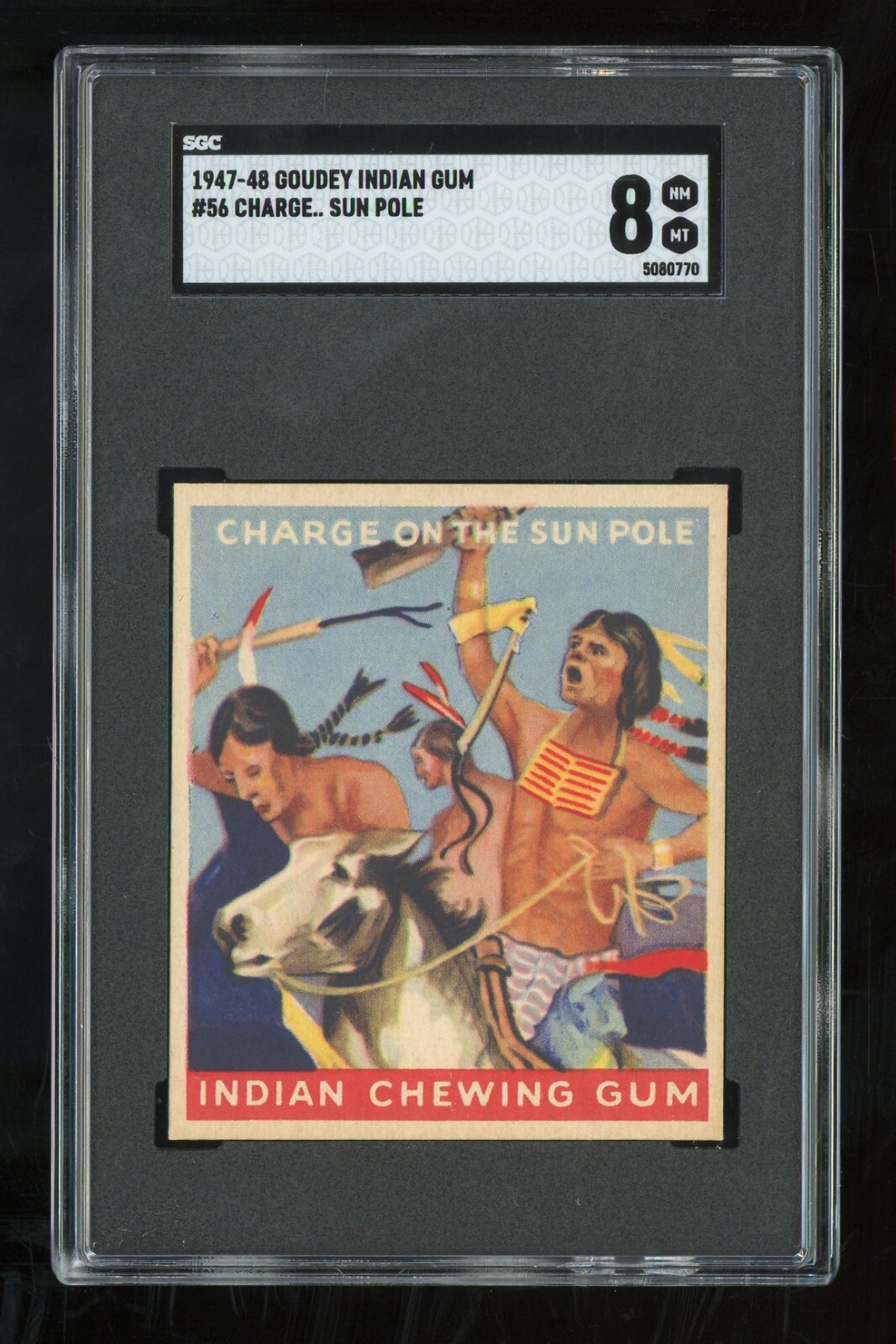 1947 Goudey Indian Gum #58 Charge On the Sun Pole SGC 8 NM/MT #5080770