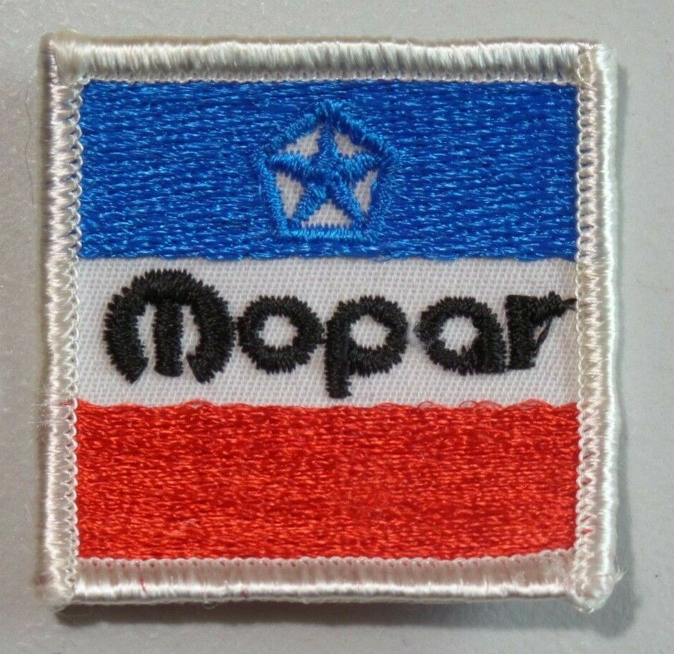 MOPAR Square Embroidered Patch Red White Blue Pentastar 2\