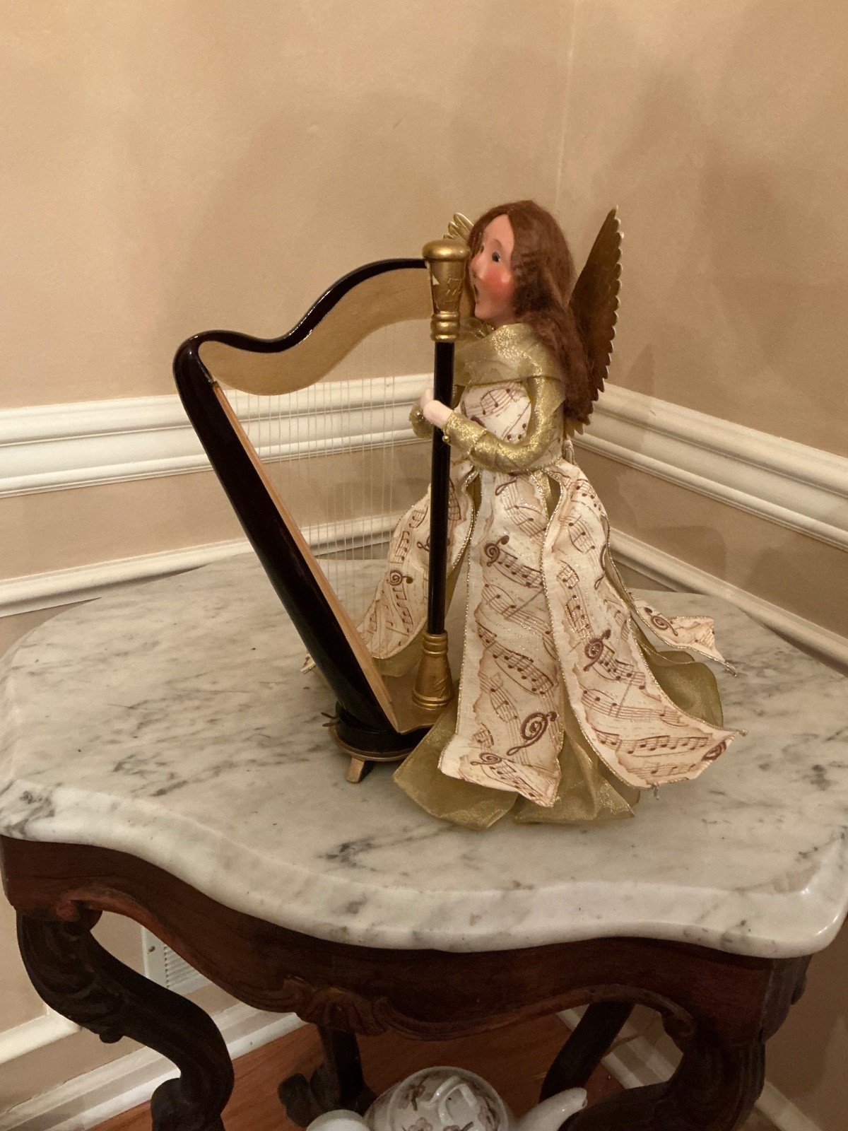 BYERS CHOICE 2008 Music Angel With Harp VHTF - Signed by JB - Gorgeous