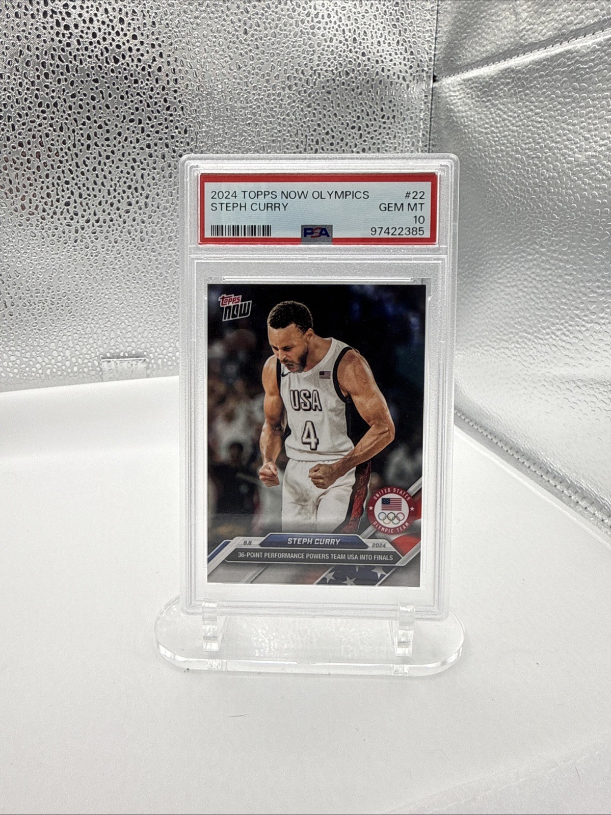 2024 TOPPS NOW OLYMPIC GAMES #22 STEPH CURRY PSA 10