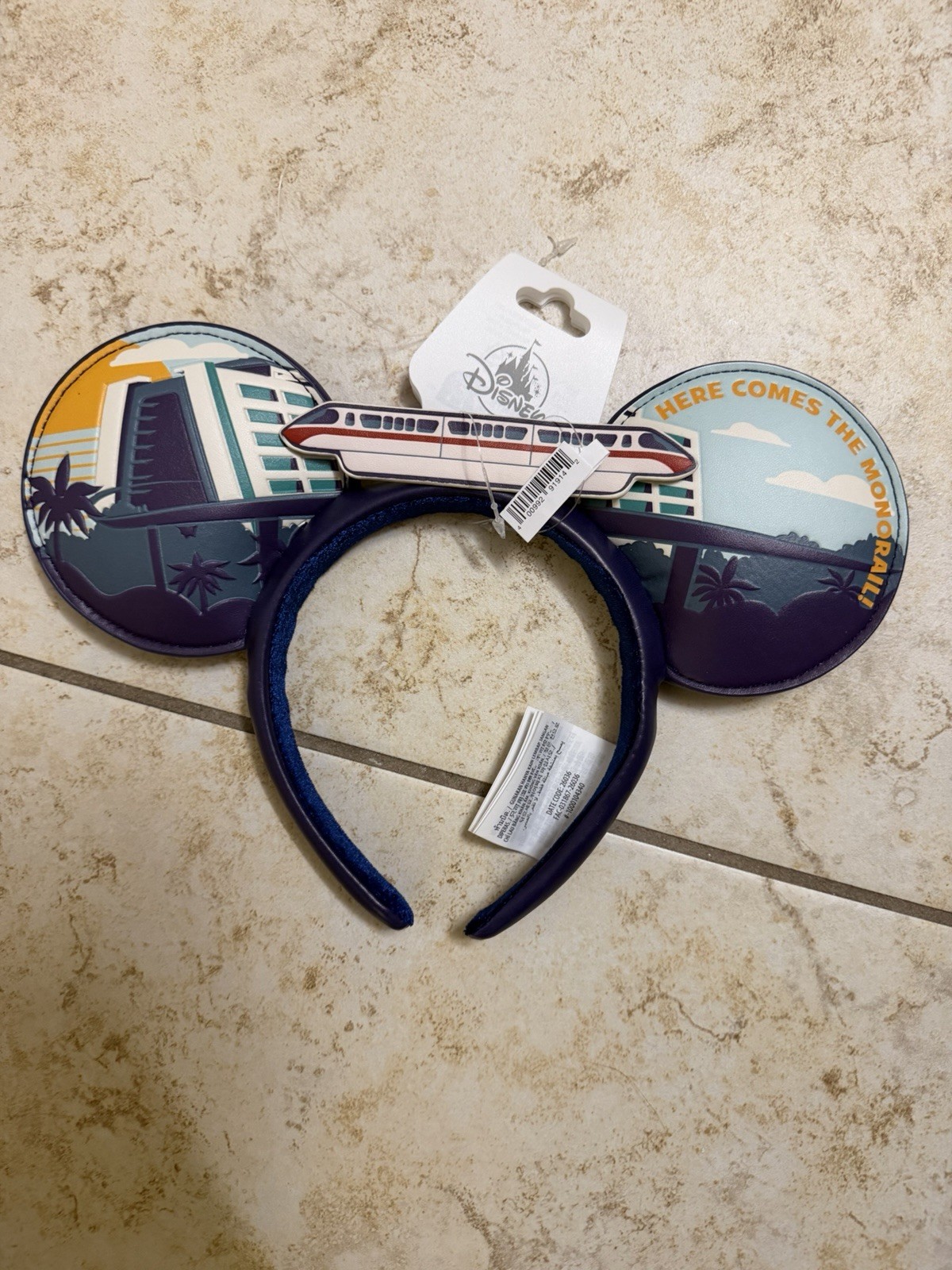 NEW 2025 Disney Parks WDW Contemporary Resort Sliding Monorail Ears Headband New