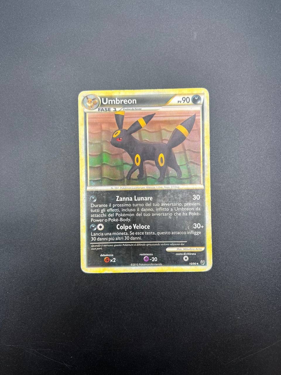 Pokemon Card Umbreon 10/90 Vintage Fearless Set Rare Italian Holo Poor